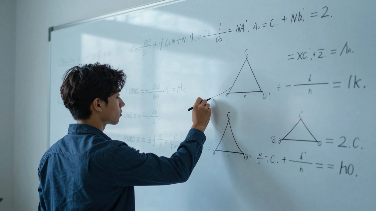 Top JEE aspirant solving math problems rapidly on a whiteboard with motion trails of equations.