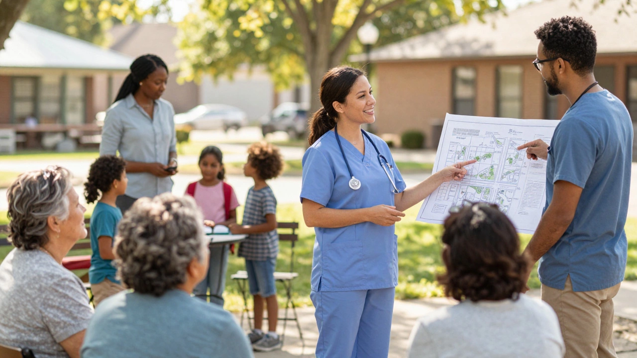 Local government workers like nurses and planners engaging directly with their community