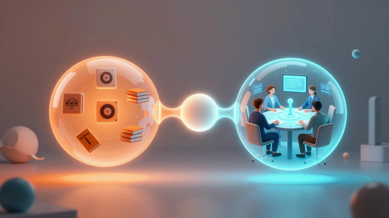 Abstract 3D visualization of blended learning components