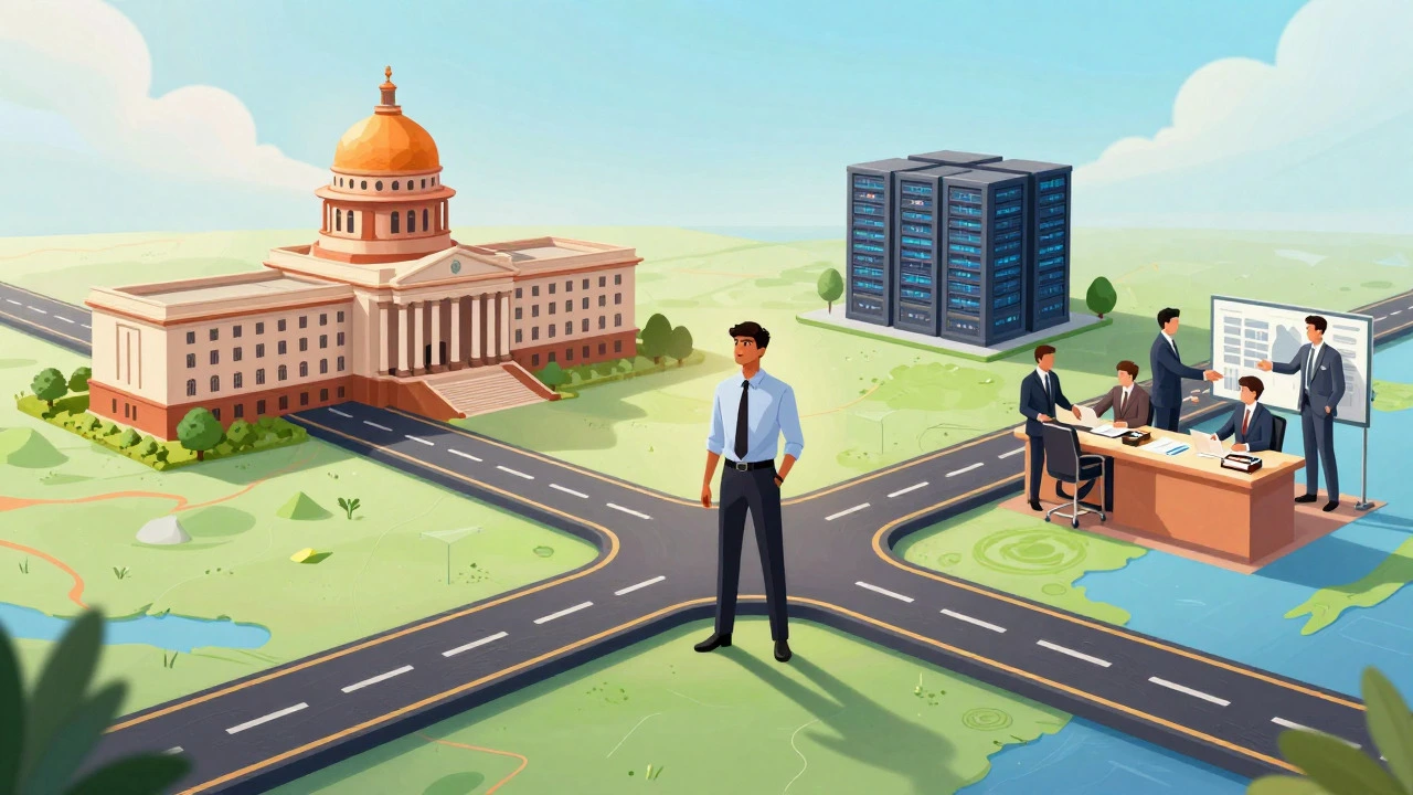 Conceptual art of career paths for Indian freshers