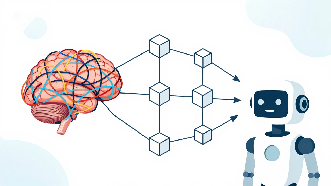 Visual metaphor of untangling thoughts into logical code steps