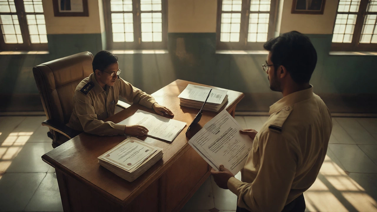 Government document verification interview focusing on certificates